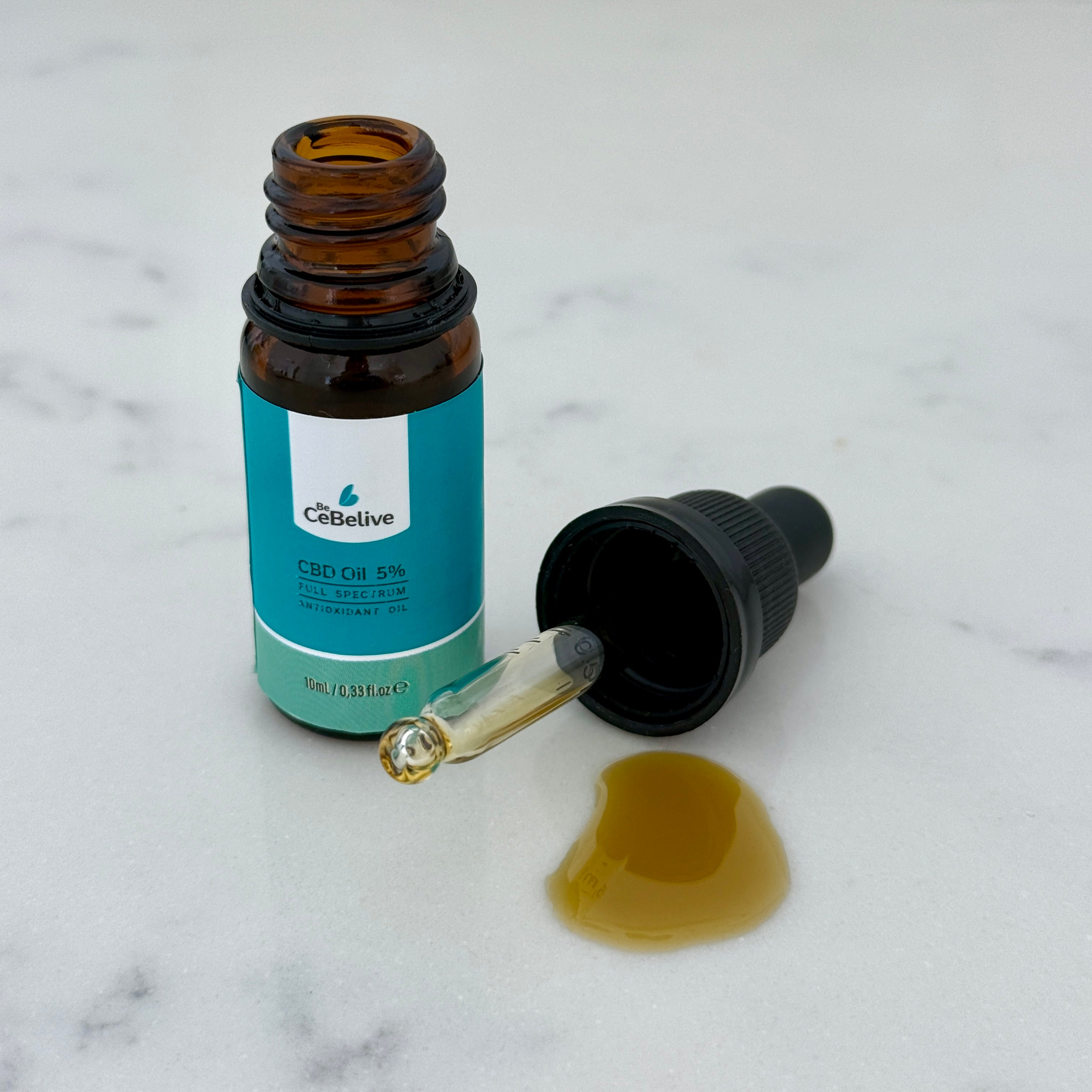 Off the Grind Evening Calm 5% full-spectrum CBD oil bottle with dropper